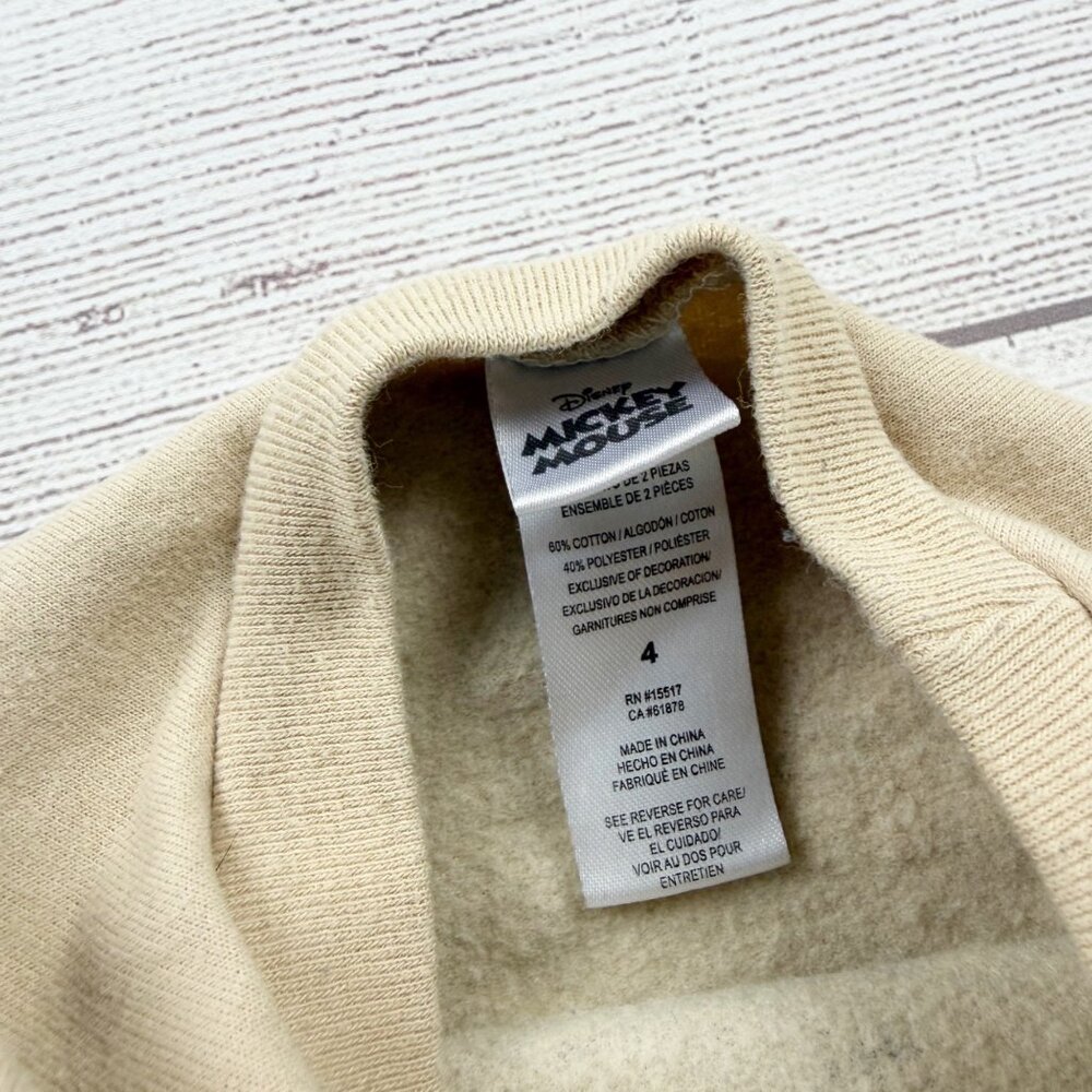 Disney Mickey Mouse Sweatshirt Crewneck Pullover Fleece Lined Kids Top 4 - Picture 2 of 3